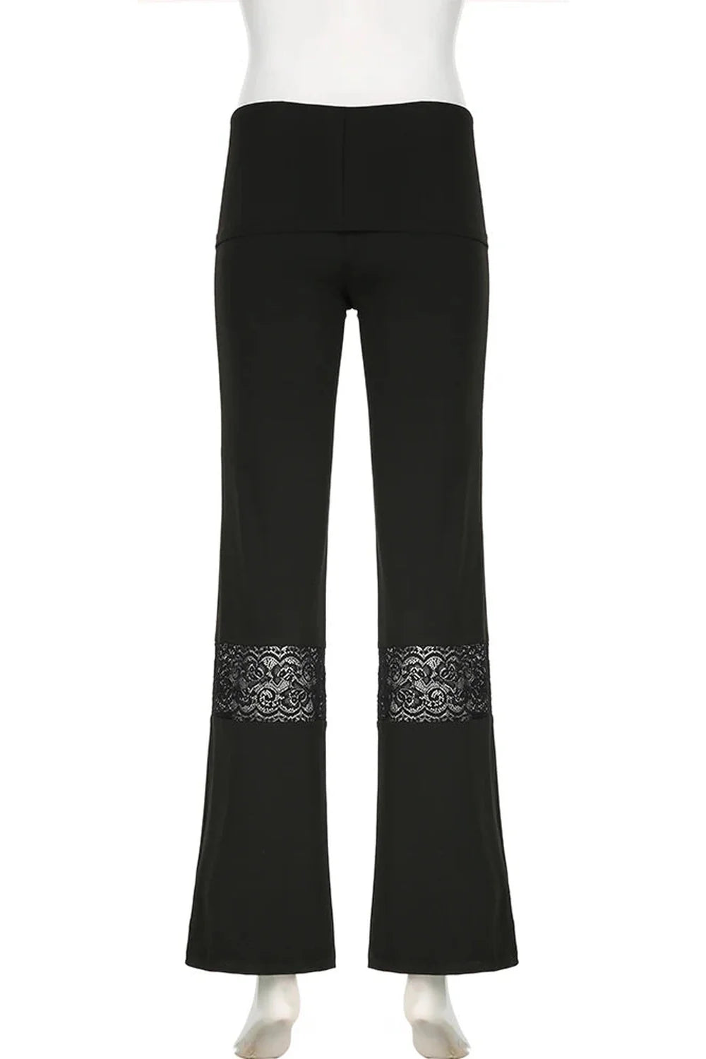 Lace Panel Flare Pants