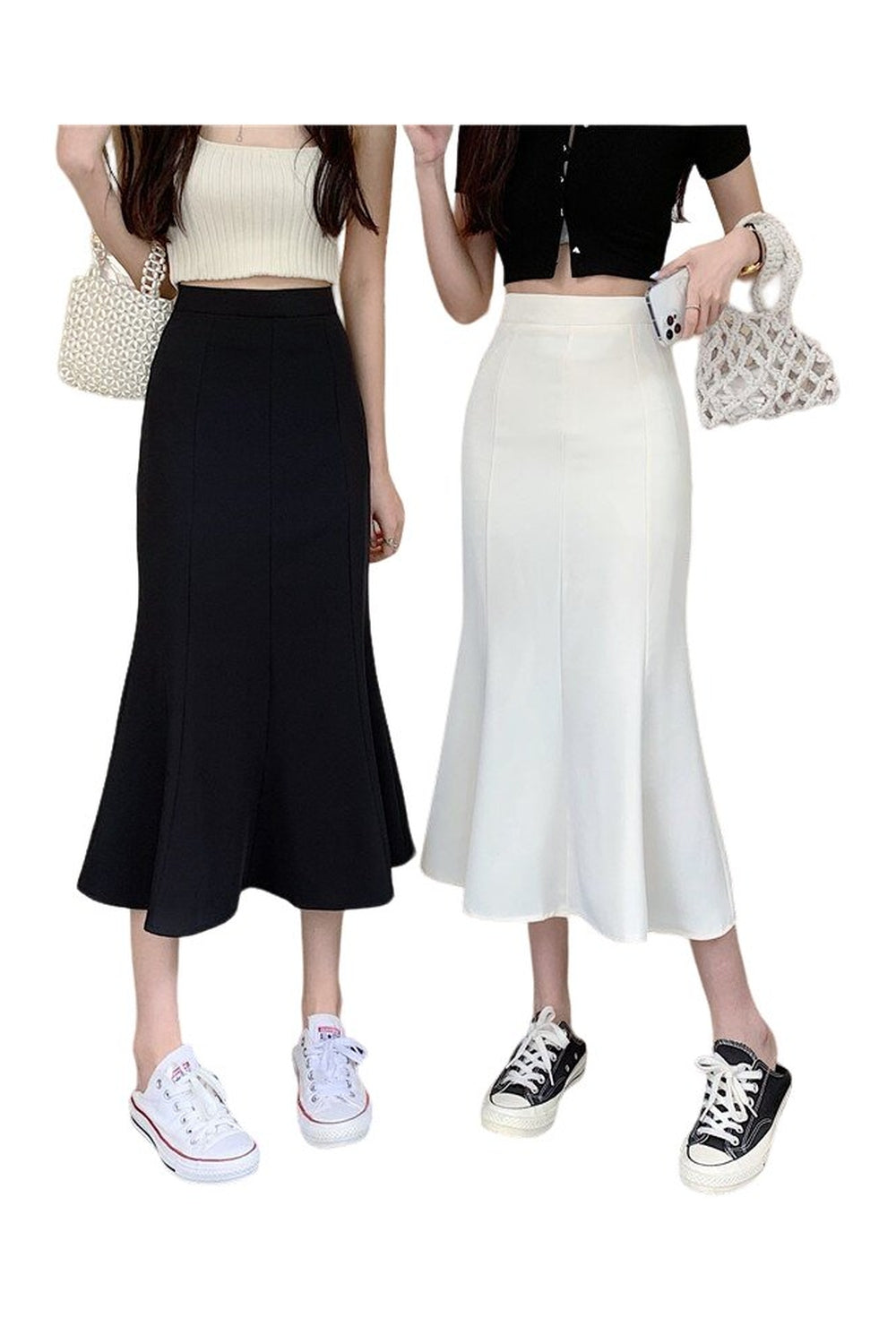 Black Lady Elegant Skirt exudes sophistication gracefully.