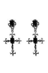 Large Cross Drill Jewel Earrings