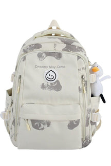 "White printing accents Large Cute College Backpack design."