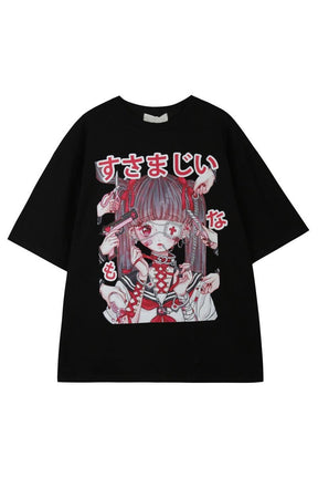 Large T-shirt with anime print