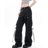 Black Lavender Dream Cargo Pants exude elegance.