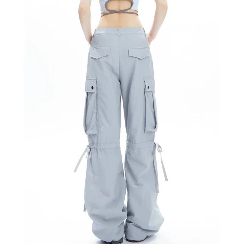 Black Lavender Dream Cargo Pants exude elegance.