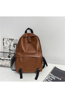 Leather Rucksack School Backpack