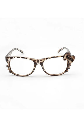 Leopard Bow Geek Chic Glasses