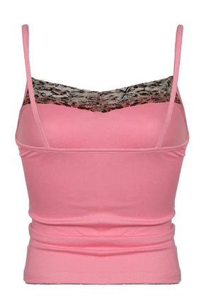 Pink Leopard Print Y2K Cami Top exudes vibrancy.