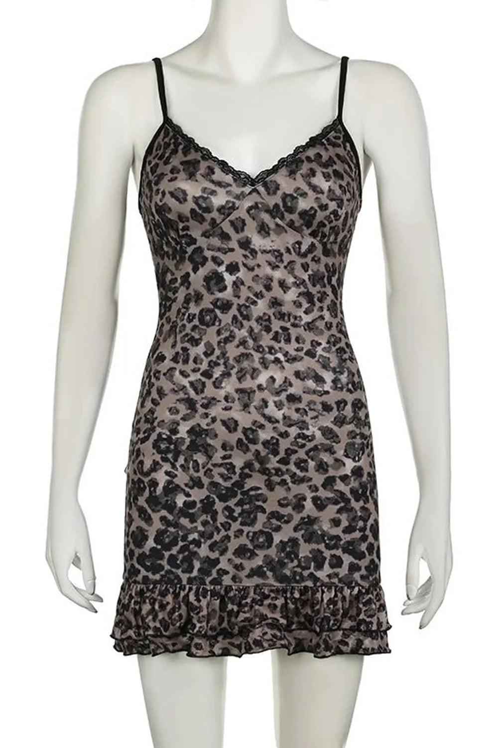 Leopard Spaghetti Strap Dress