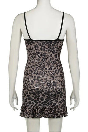 Leopard Spaghetti Strap Dress