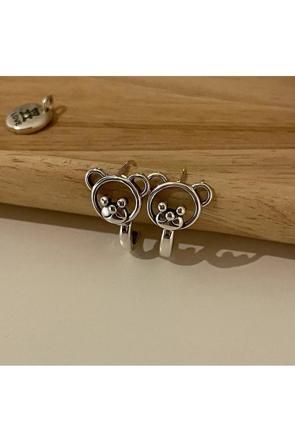 Cute Little Bear Stud Earrings EH1174, charming design.