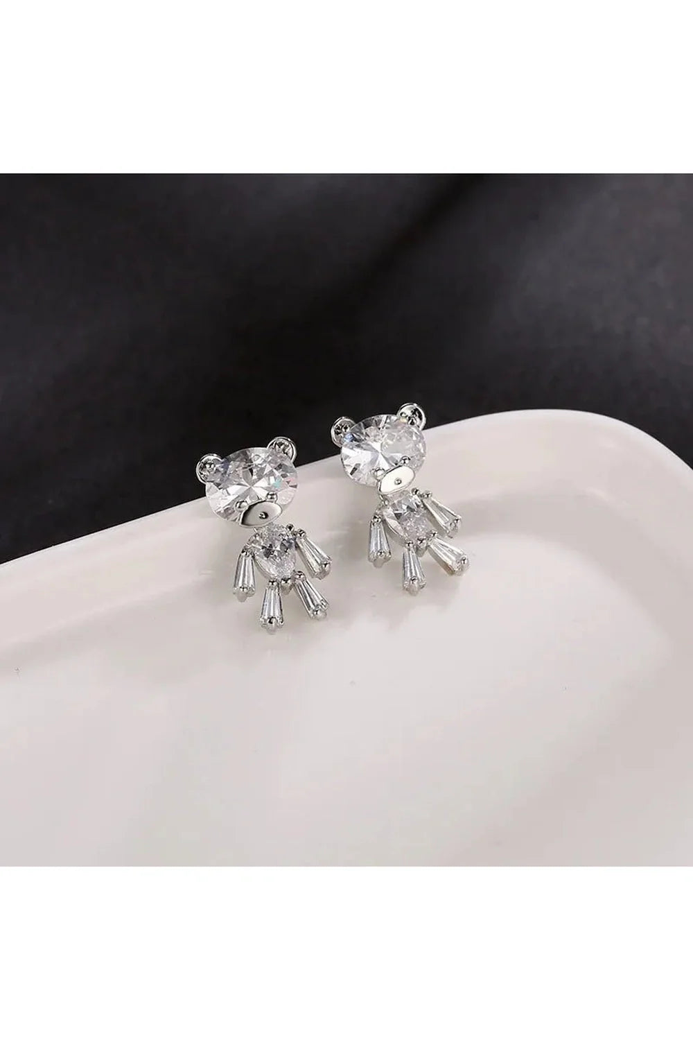 Little Bear Zirconia Stud Earrings