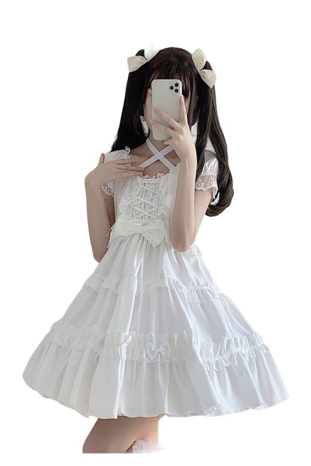 Kawaii Goth Lace Ruffle Dress