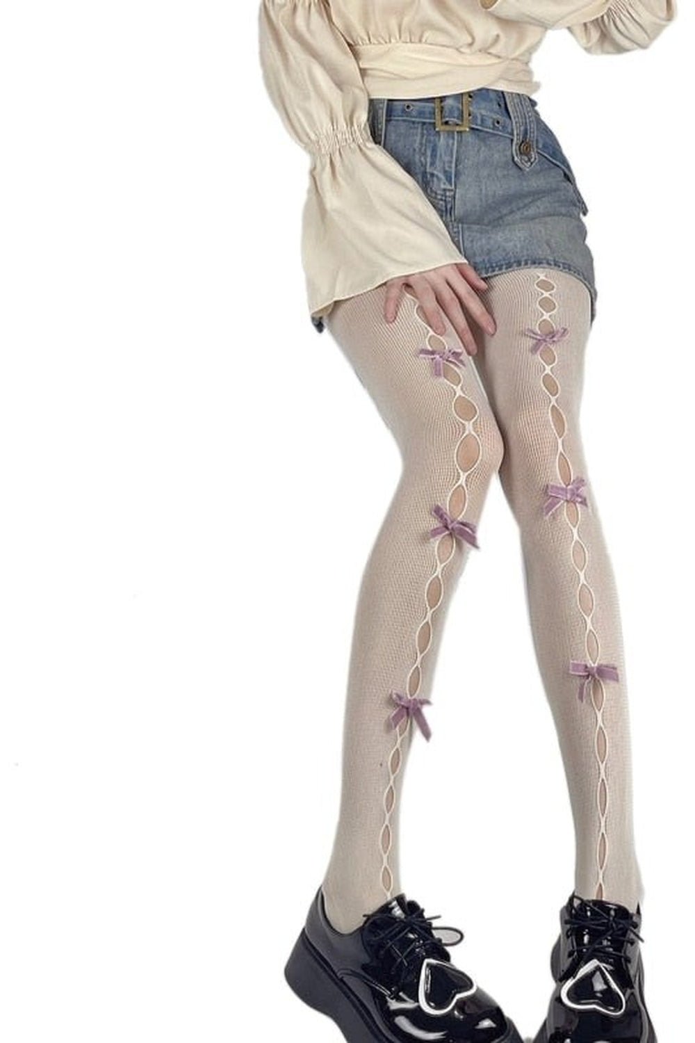 Kawaii White Fishnet Tights