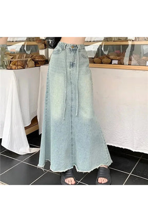 Long Denim Maxi Skirt variant 1, stylish design.