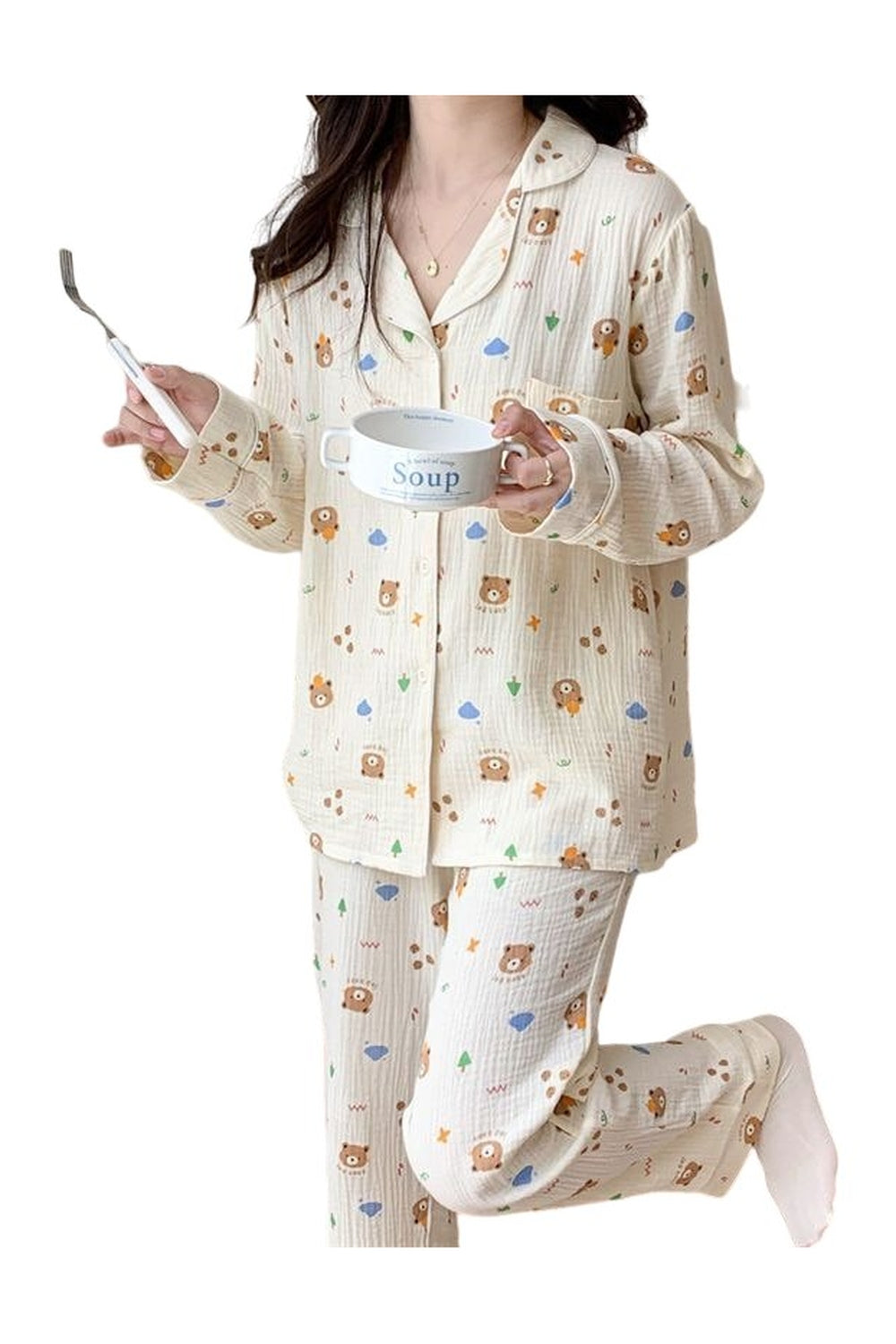 Long Sleeve Bear Print Pajama