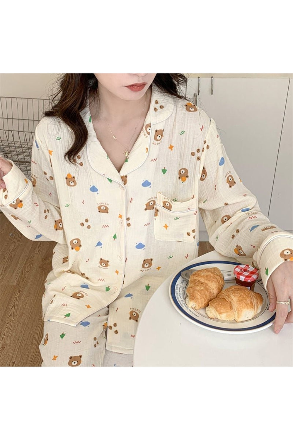 Long Sleeve Bear Print Pajama