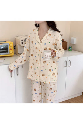 Long Sleeve Bear Print Pajama