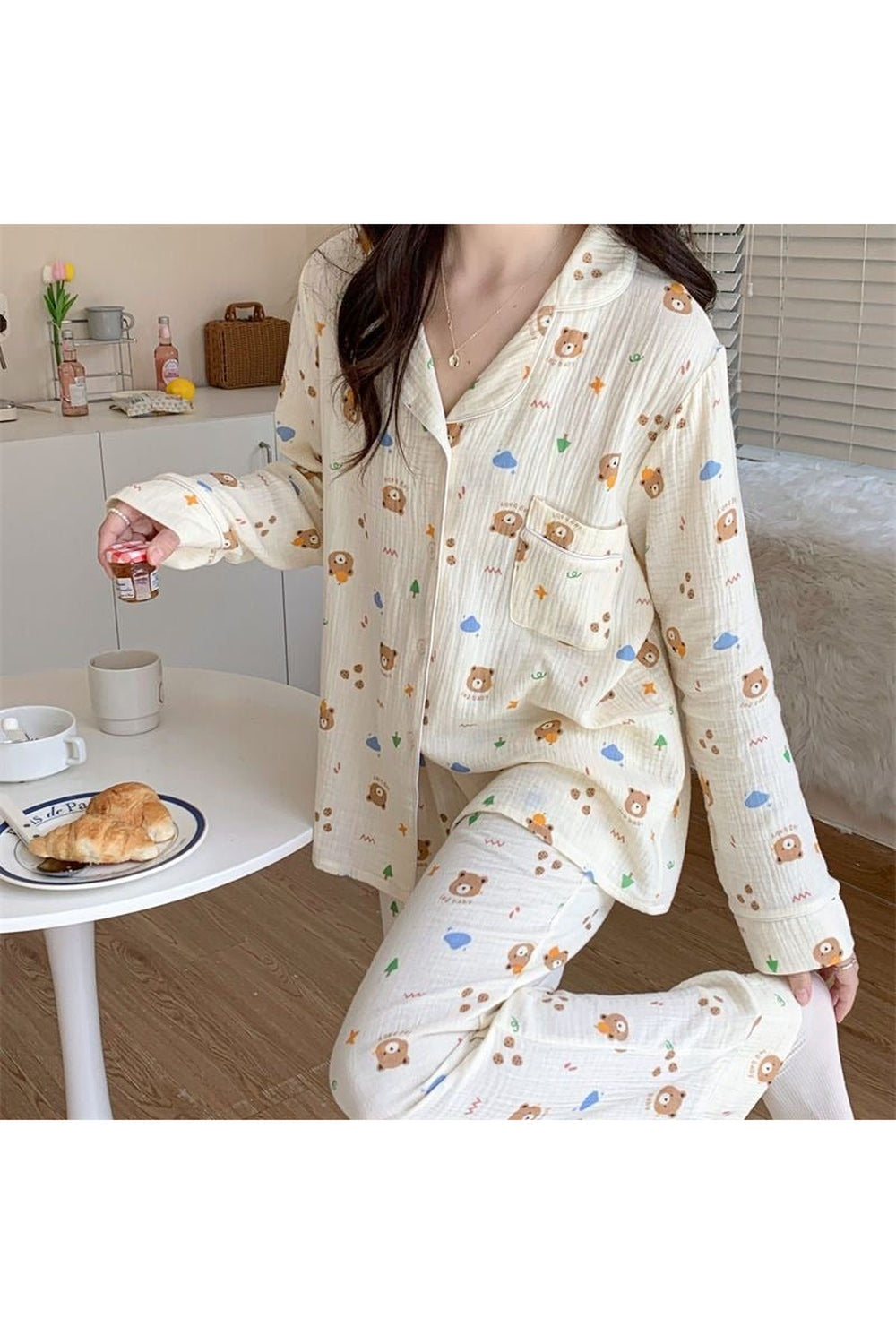 Long Sleeve Bear Print Pajama