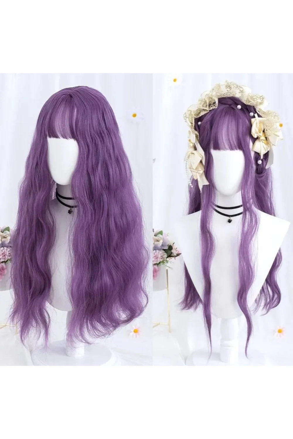 Long Wavy Purple Wig