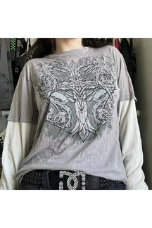 Stylish "Loyalty Gothic Cross Layered T-Shirt" Type 3.