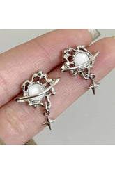 Lunar Elegance Pearl and Star Earrings