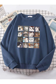 Meme Cats Oversized Women's Sweatshirt