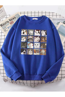 Meme Cats Oversized Women's Sweatshirt