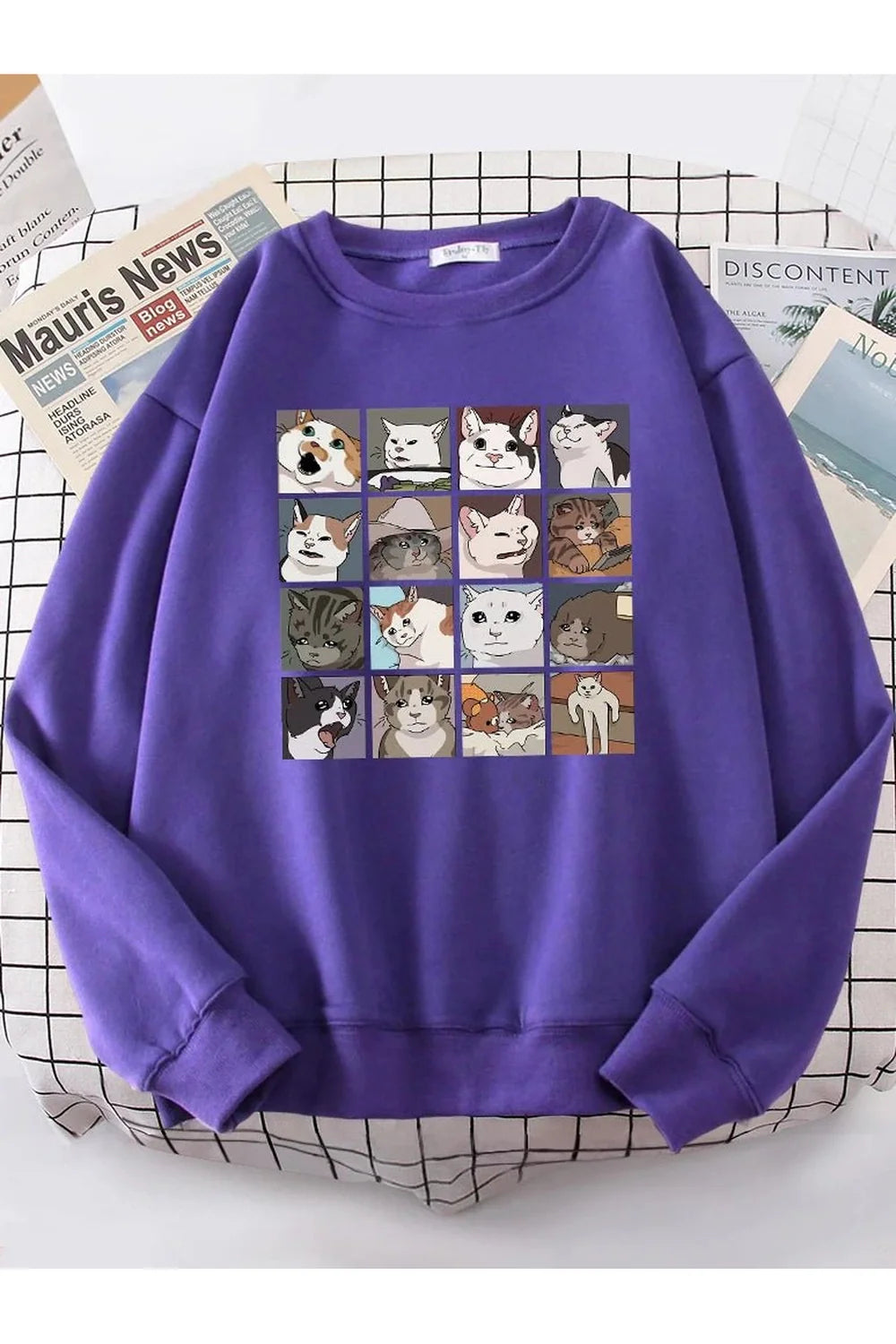 Meme Cats Oversized Women's Sweatshirt