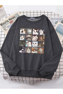 Meme Cats Oversized Women's Sweatshirt