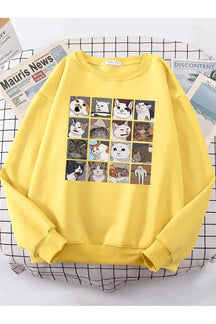 Meme Cats Oversized Women's Sweatshirt