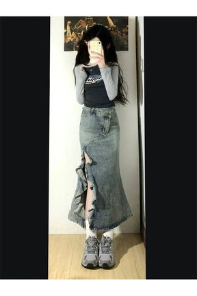 Mermaid Denim Skirt