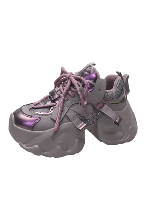 Metallic Violet Chunky Sneakers