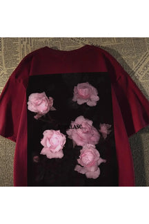 Red Midnight Bloom Graphic T-Shirt with floral design.