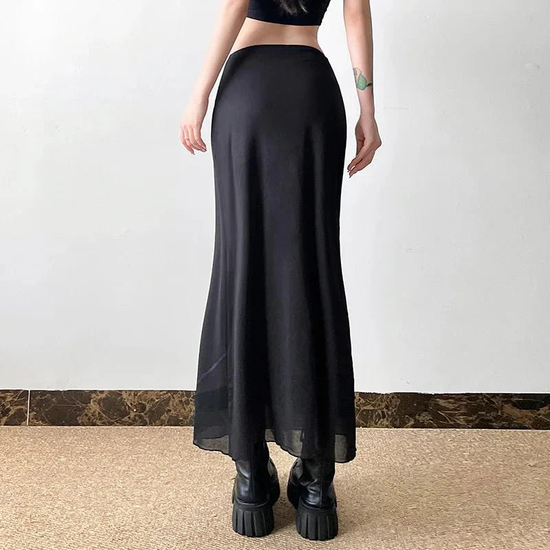 Midnight Bloom Maxi Skirt