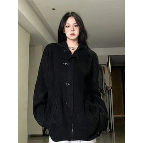 Midnight Buckle Oversized Cardigan