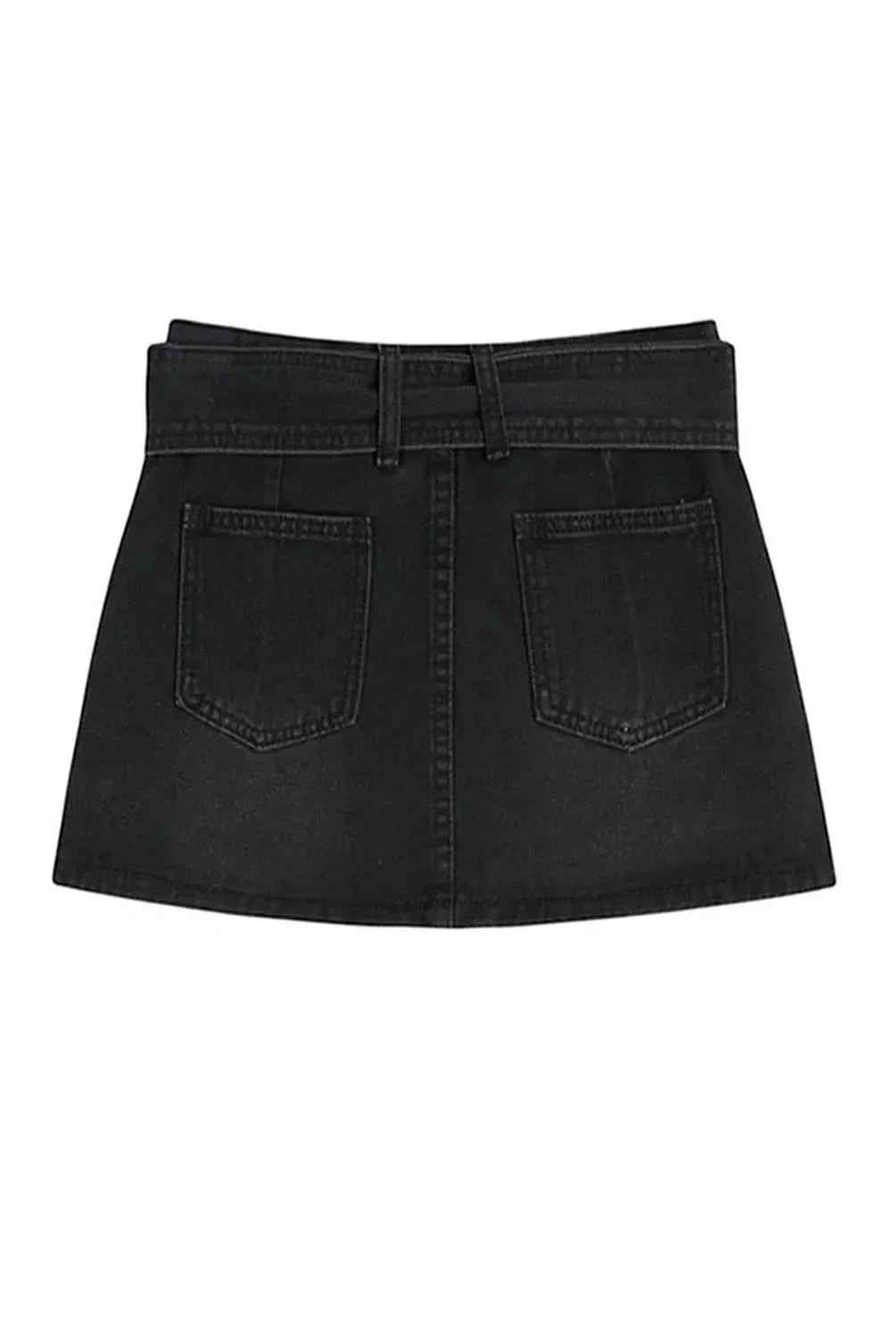 Midnight Rebel Belted Mini Skirt