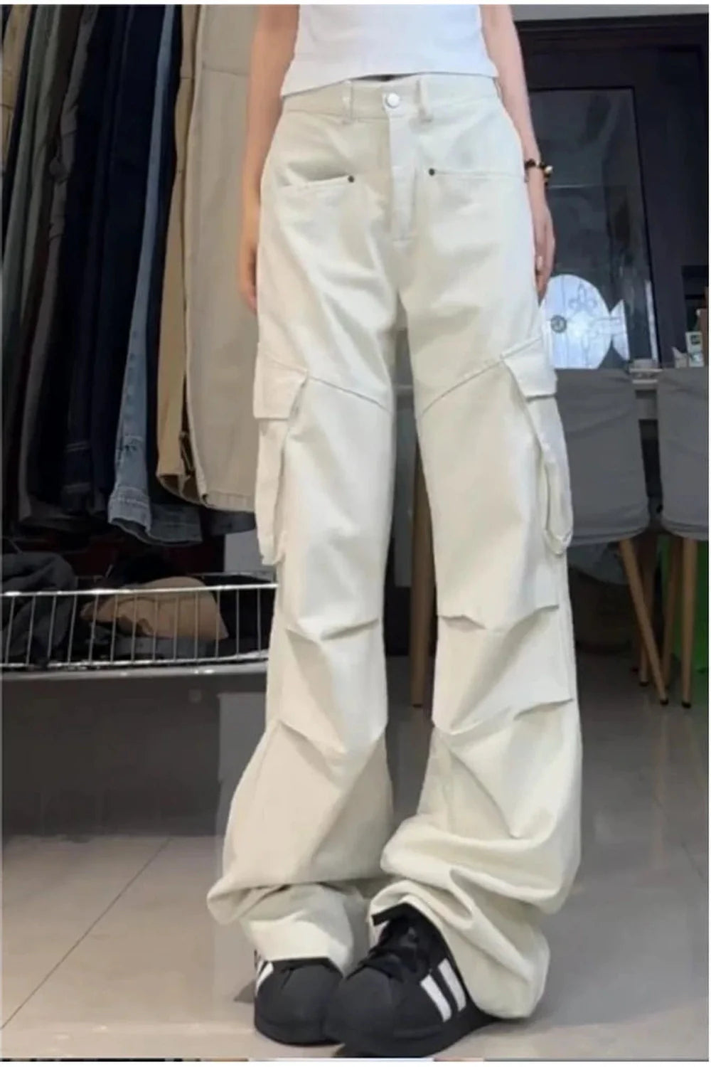 Minimalist Cargo Wide-Leg Pants