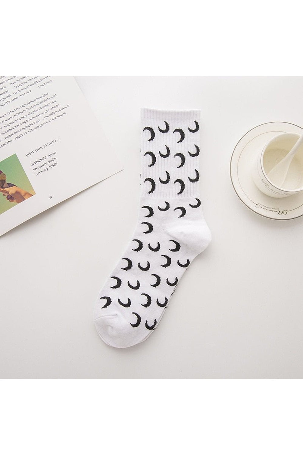 Moon Cotton Socks