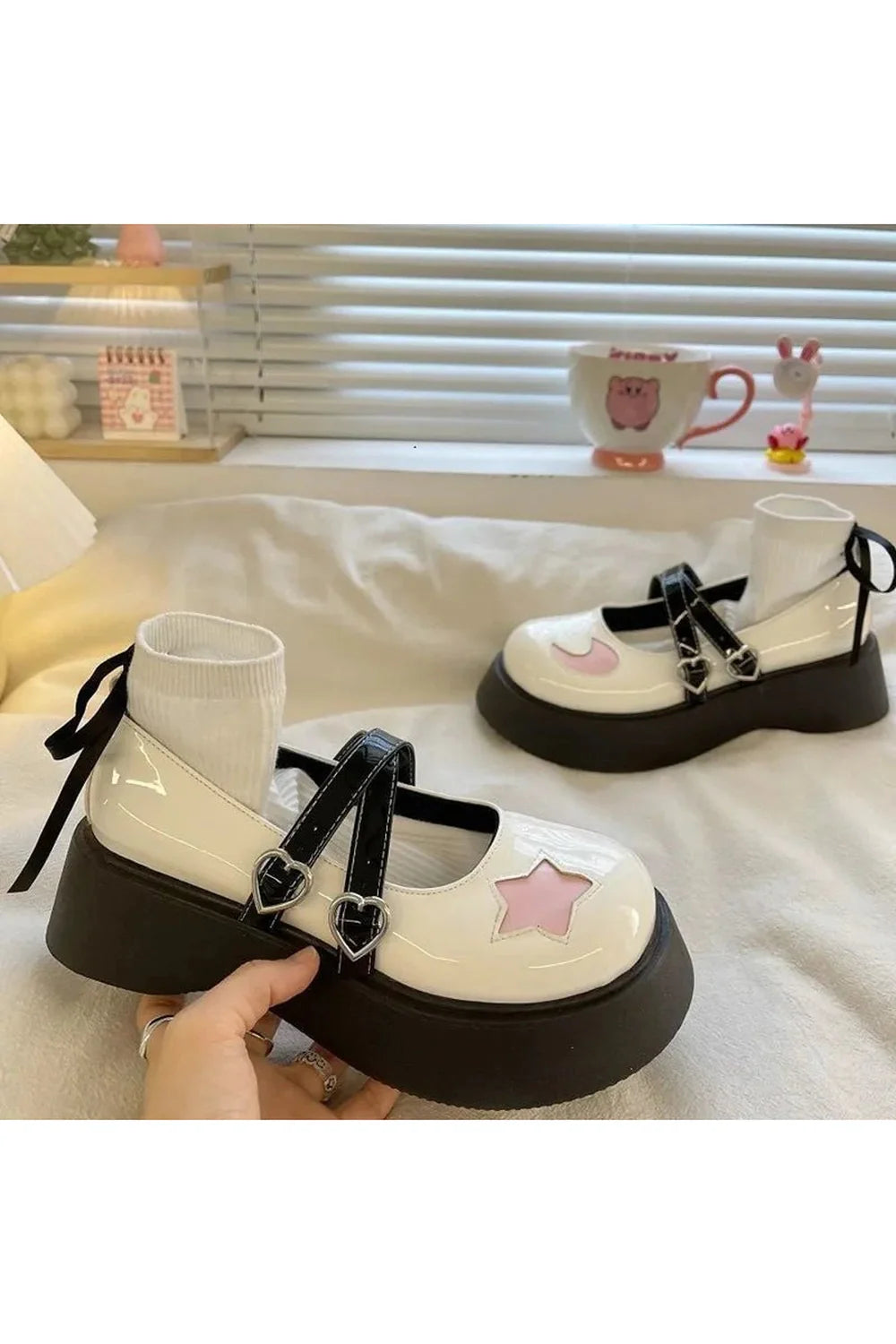 Moon & Star Kawaii Platform Mary Janes Shoes