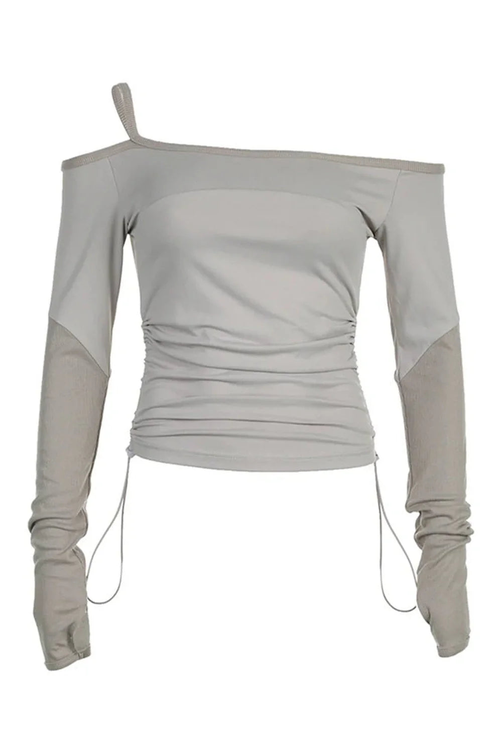 Stylish Acubi Moonlit Asymmetry Top in Gray.