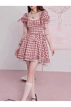 Flowy Mori Girl Bow Dress in Picture Color.