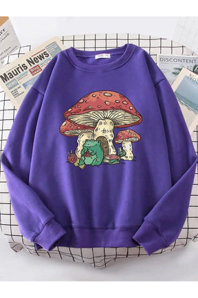 Mushroom House Frog Oversize Women's Sweatshirt