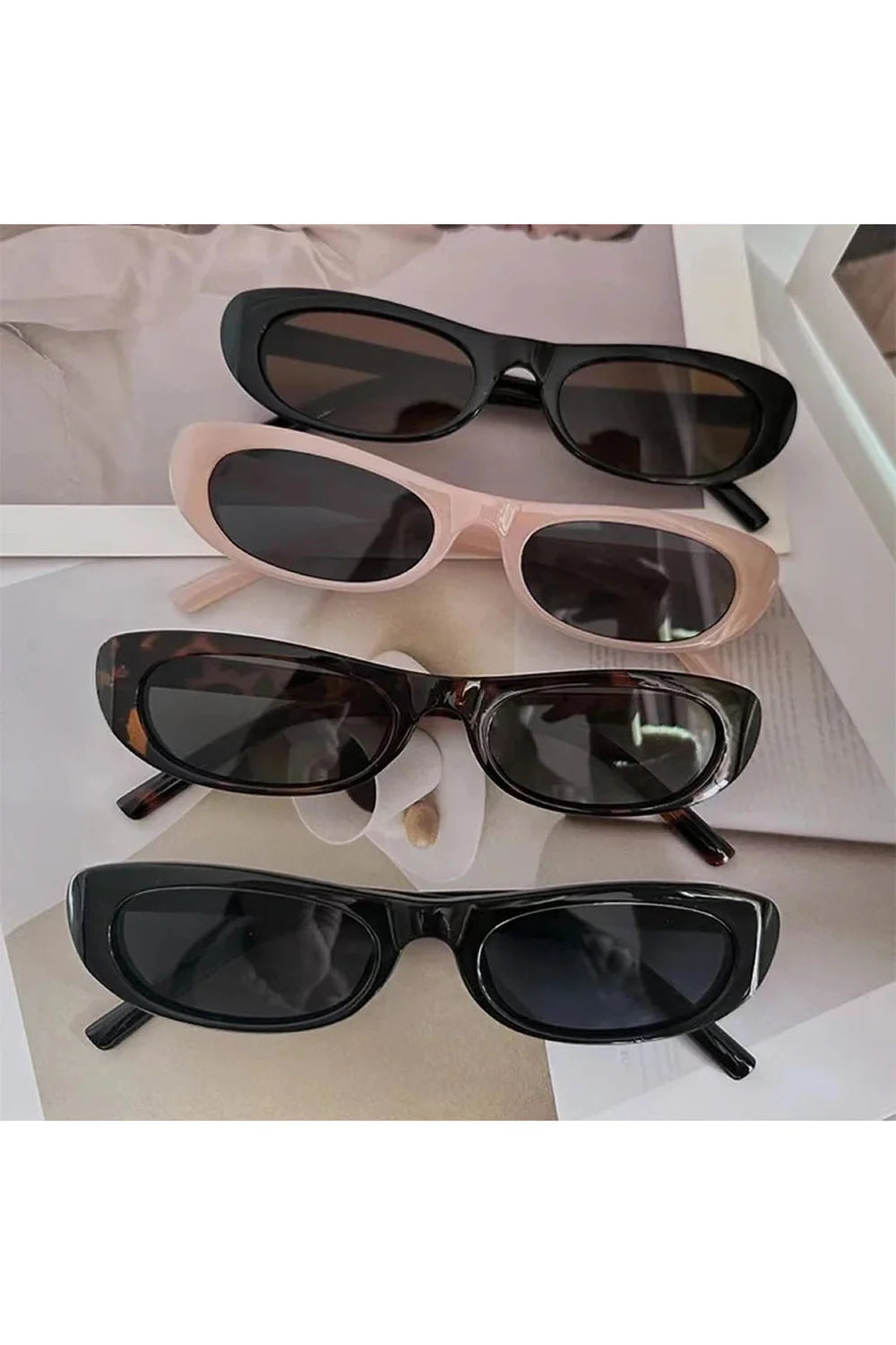 Narrow Frame Cat Eye Sunglasses