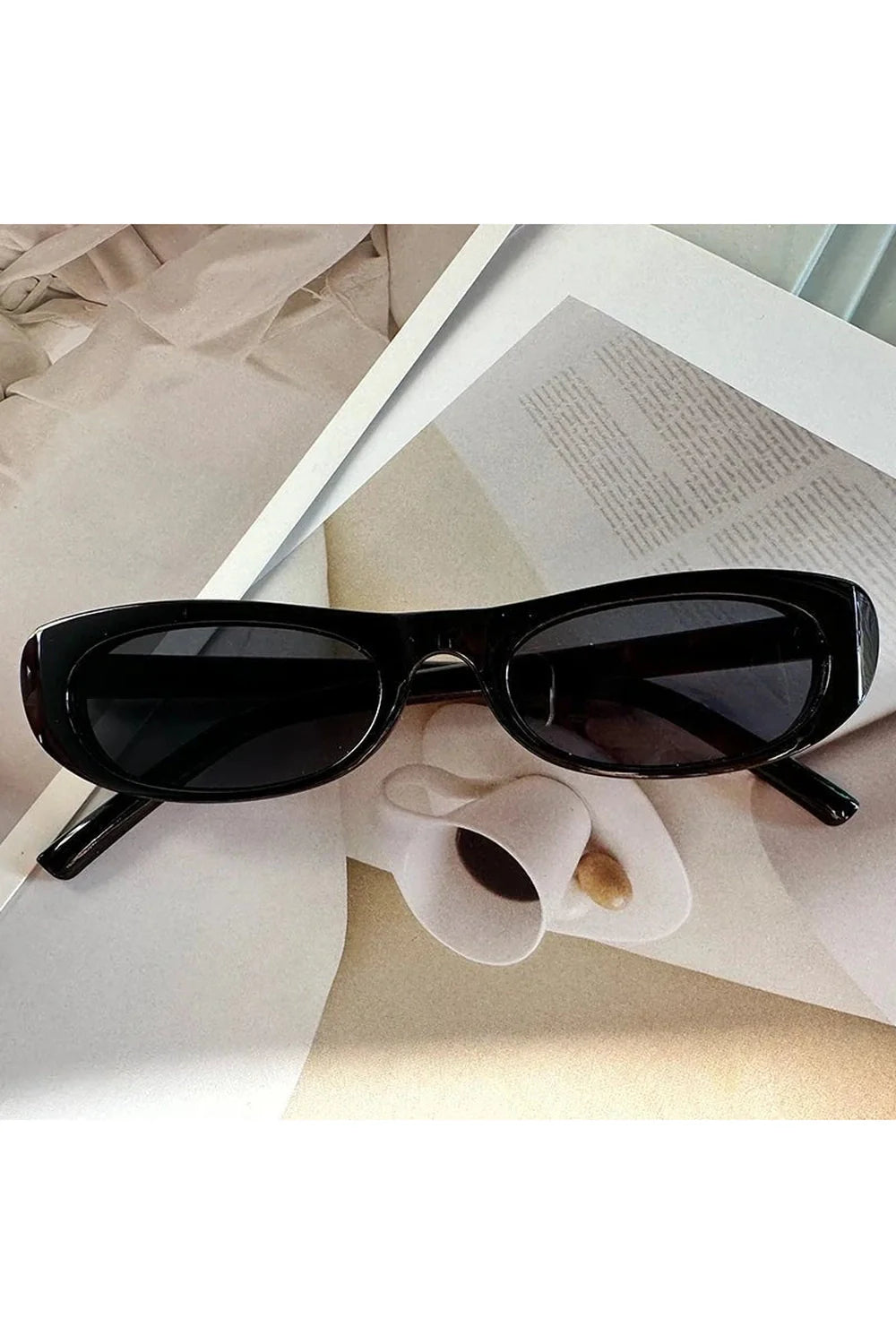 Narrow Frame Cat Eye Sunglasses