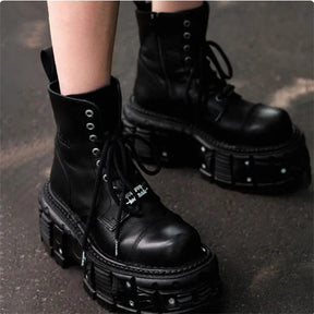 Neo-Punk Platform Combat Boots