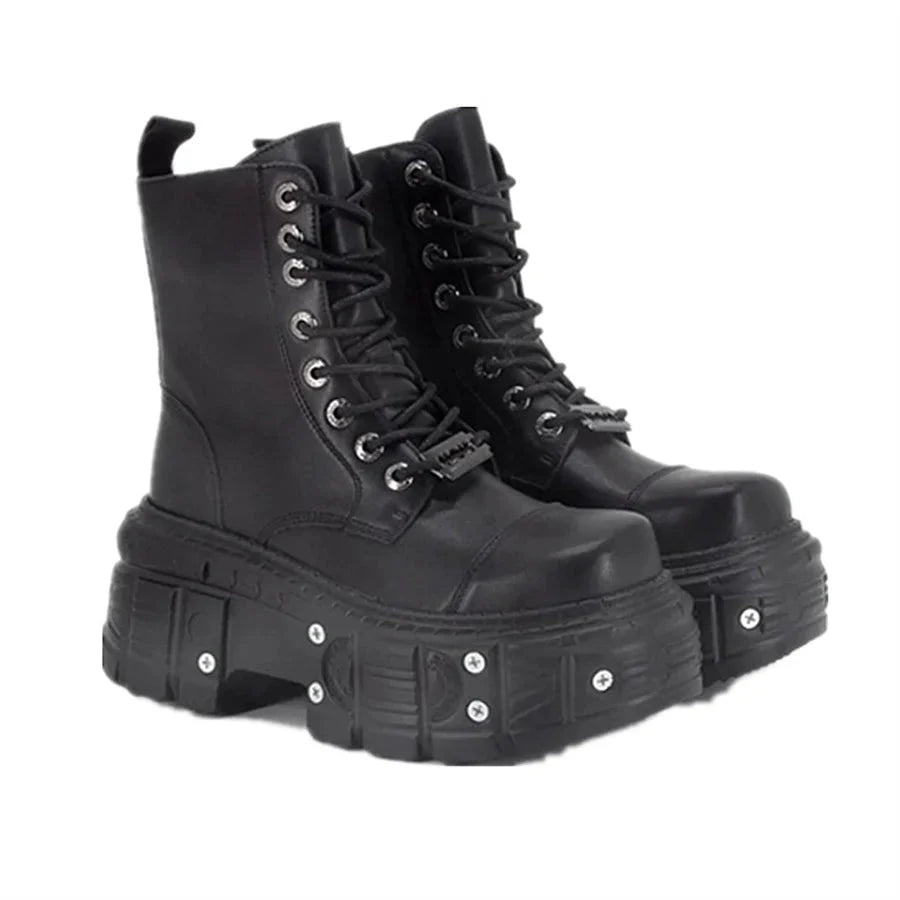 Neo-Punk Platform Combat Boots