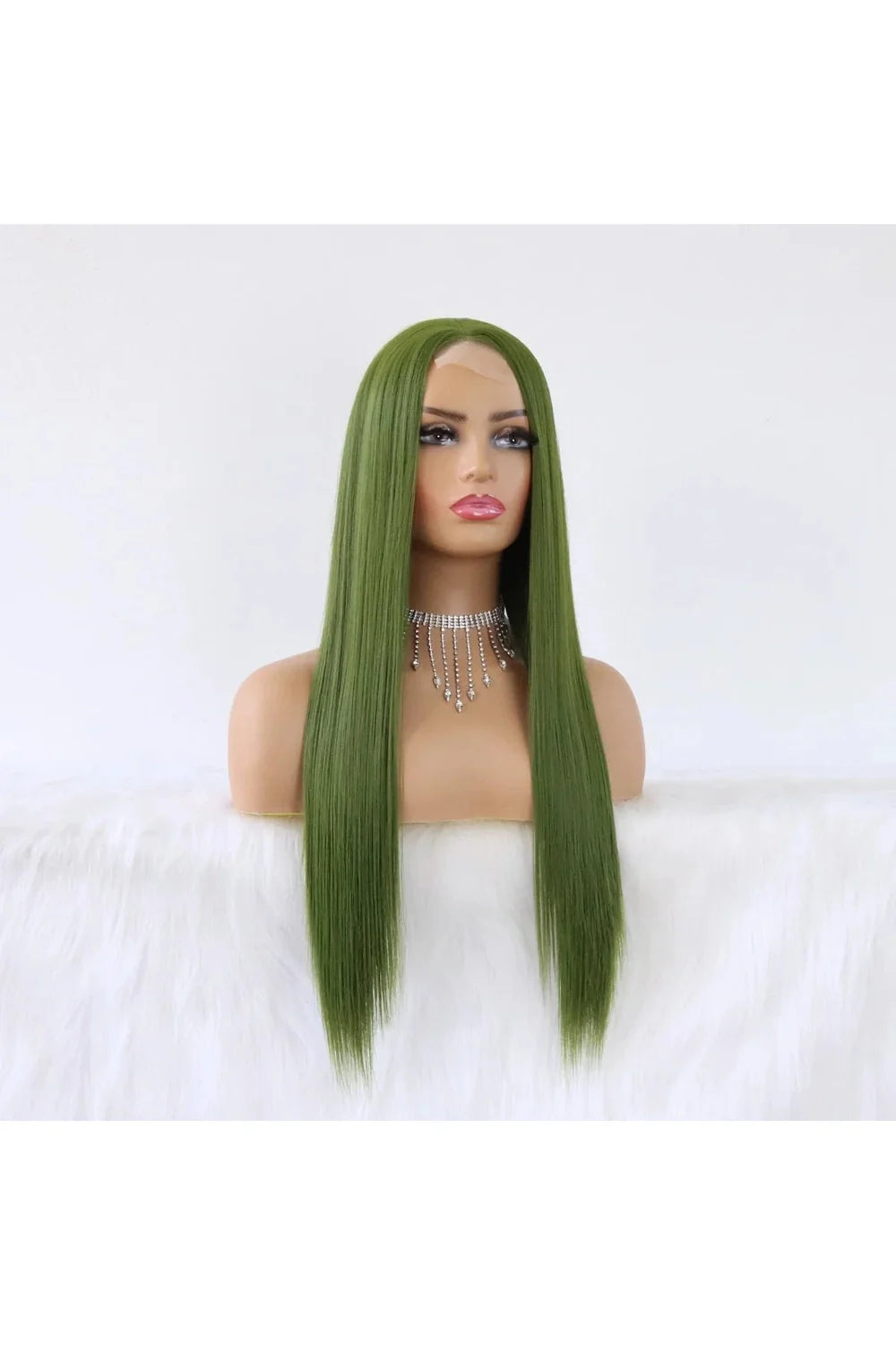 Olive Green Straight Wig