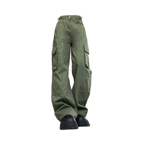 Stylish Olive Green Cargo Pants in Green Variant.