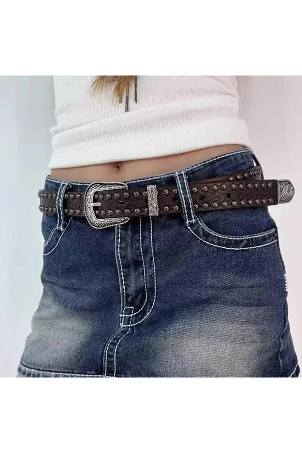 Ornate Western Studded Belt