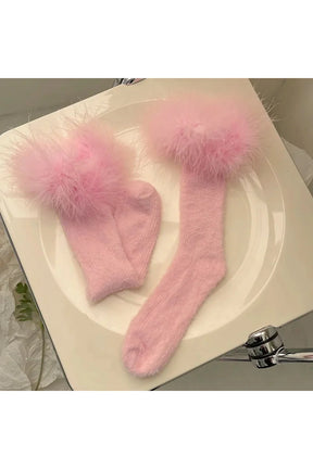 Ostrich Feather Candy Color Socks