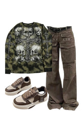 Stylish Outfit: Arctic Edge Cargo Pants Set.